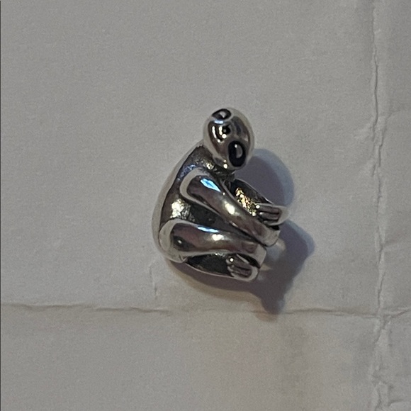 Pandora 925 Sterling Silver Sloth Animal with black eyes Charm - Picture 8 of 11